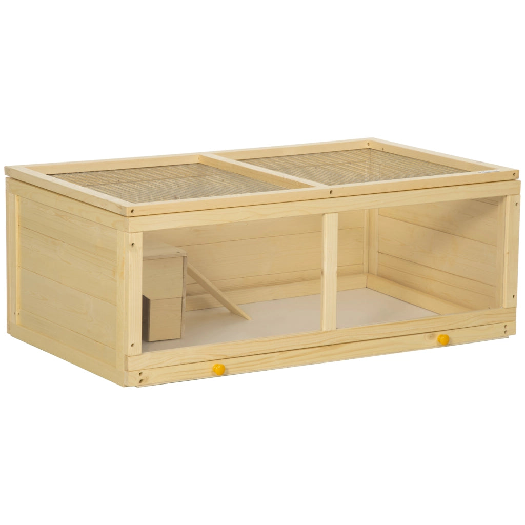 Gabbia per criceti in legno ¨C Xylo ¨C naturale con tetto apribile e vassoio estraibile 100x58x38 cm