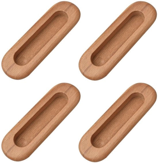 Maniglia Resistente e Sostenibile - Maniglia Integrata/Invisibile - Legno Ovale - Porta/Schermo - Progettata con Stile - Sicura per i Bambini - Maniglia di Sicurezza