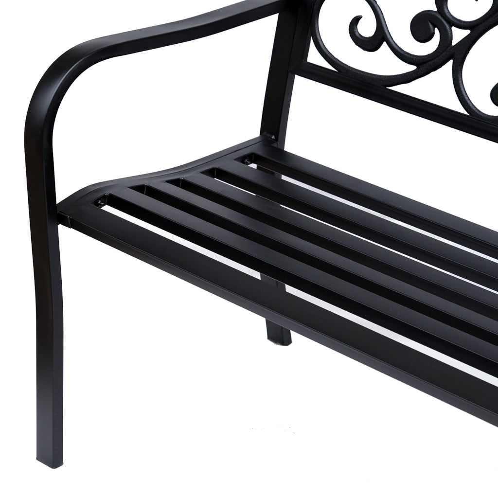 Panchina Giardino 2 Posti ¨C Minimal ¨C Ghisa Metallo 127x60x89cm Nero