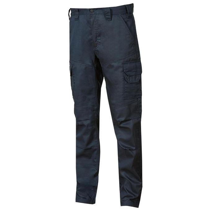 U-Power WIN226WB Belgrado Pantaloni da Lavoro Uomo Tessuto Stretch 65% Poliestere 35% Cotone 245 g-m² colore Westlake Blue