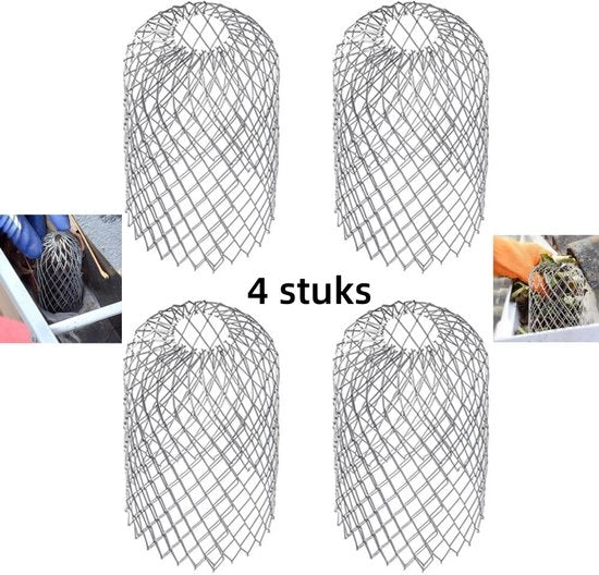 4 pezzi - filtro - filtro per pioggia - filtro per drenaggio - filtro in alluminio - protezione per tubo di scarico - aspiratore foglie - regolabile, adatto per la protezione del drenaggio del tetto, raccolta delle foglie cadute