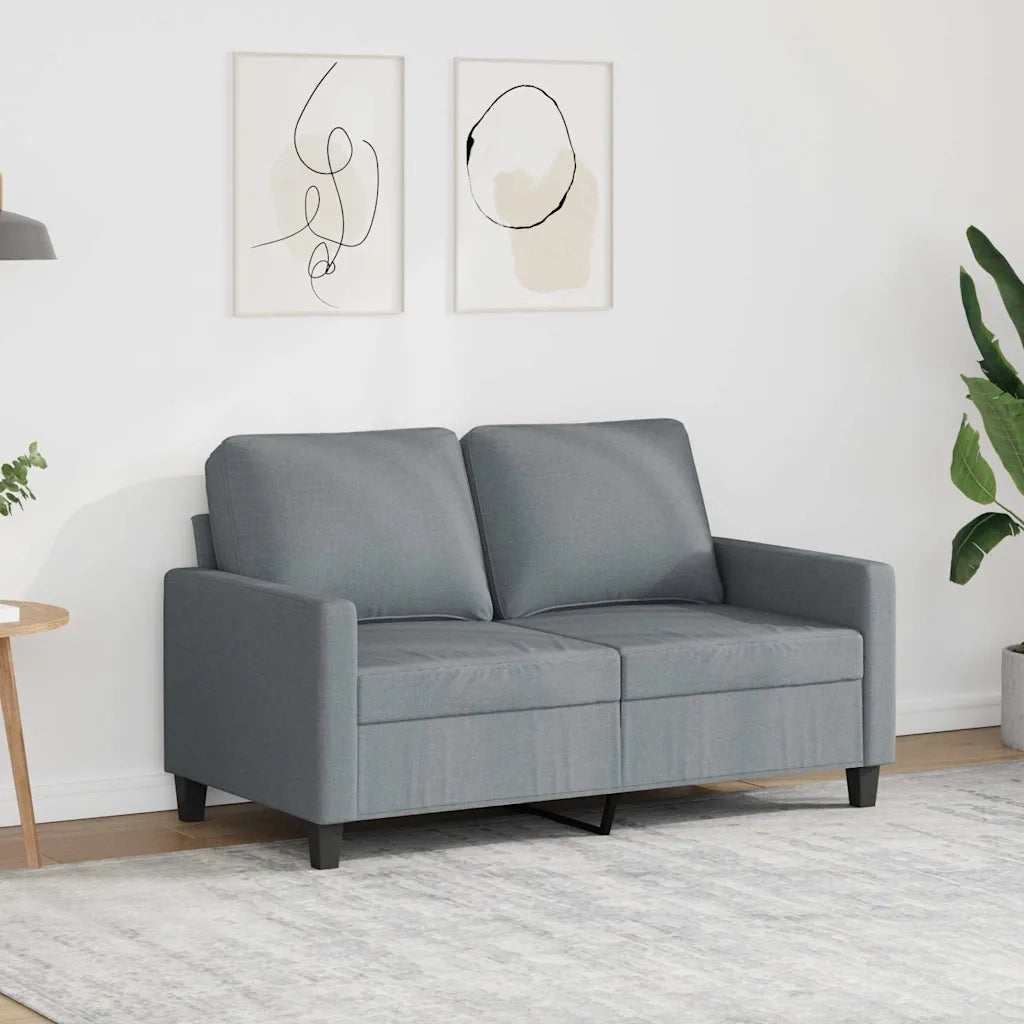 Divano a 2 Posti Grigio Chiaro 120 cm in Tessuto 359155