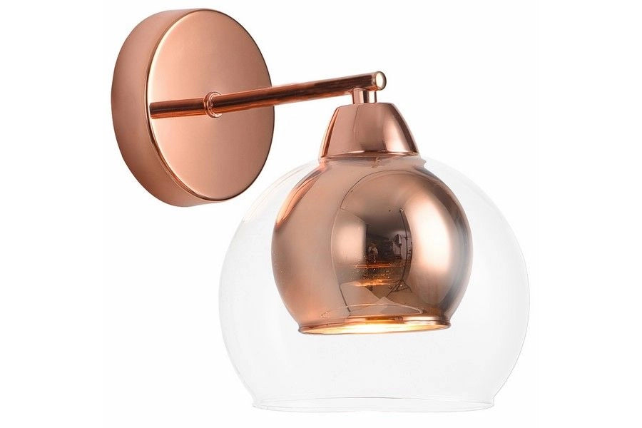 Applique Clara decorativa oro rosa vetro E27 40W Reality