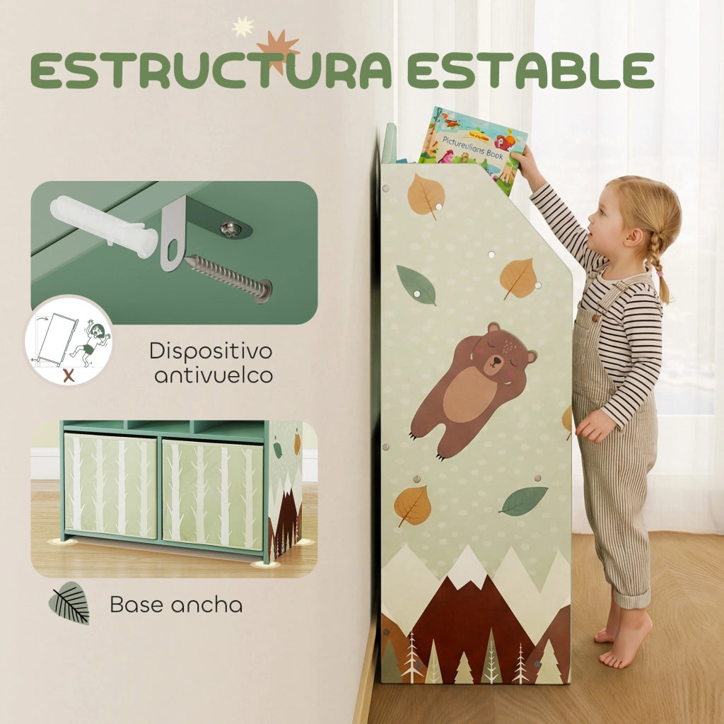 Scaffale per giocattoli bambini con cassetti ¨C Minimal ¨C verde