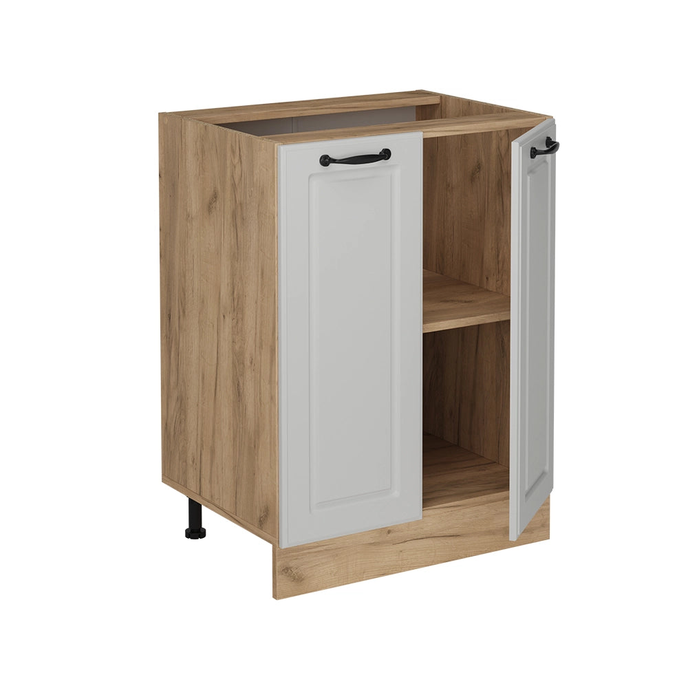Vicco Mobiletto base cucina Bianco casa di campagna 60 cm PL Marmo