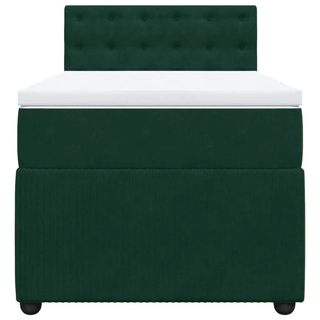 Giroletto a Molle con Materasso Verde Scuro 100x200 cm Velluto 3287677