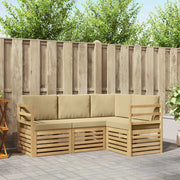 Set divani 4 pcs Bianco e Beige 185,5 x 126,5 x 73 cm 3391738