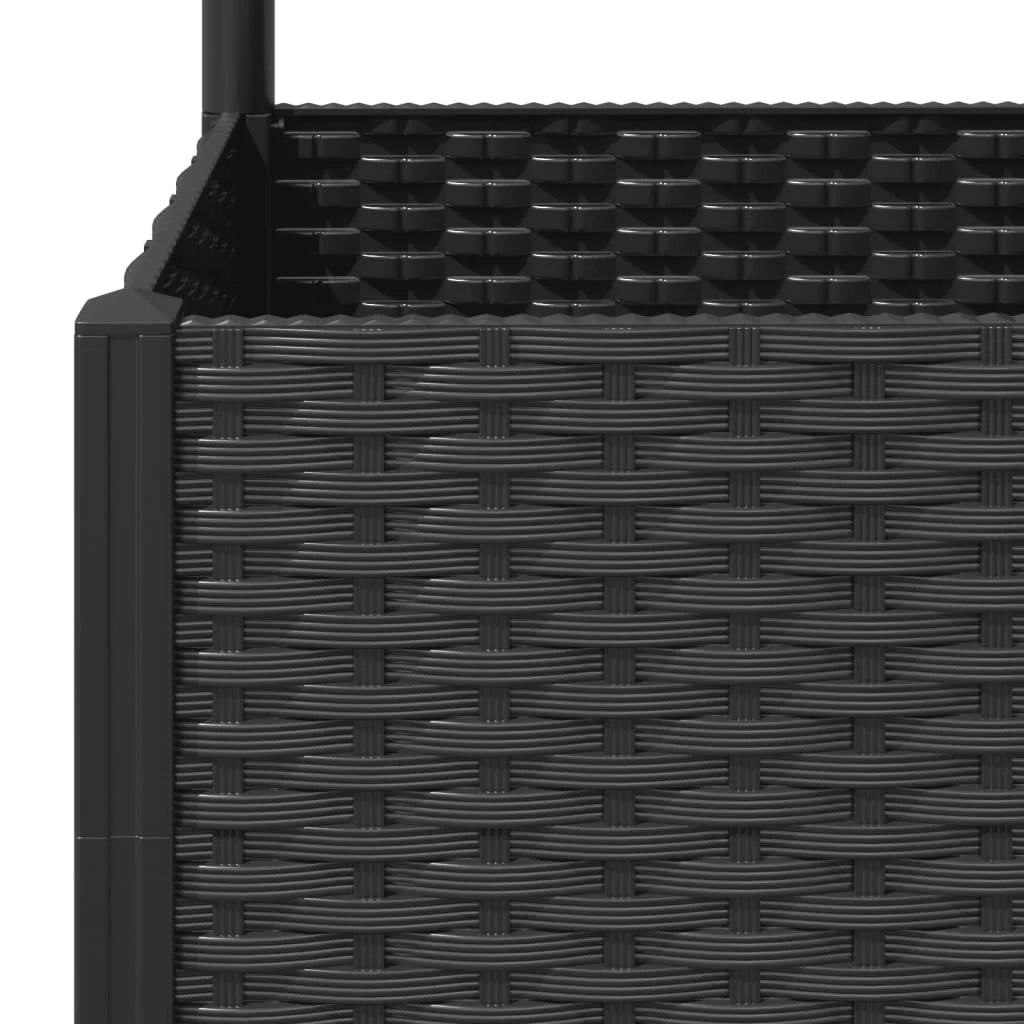 Fioriera rialzata per piante fiori patio giardino con traliccio 120 x 120 x 136 cm PP nero 02_0038229