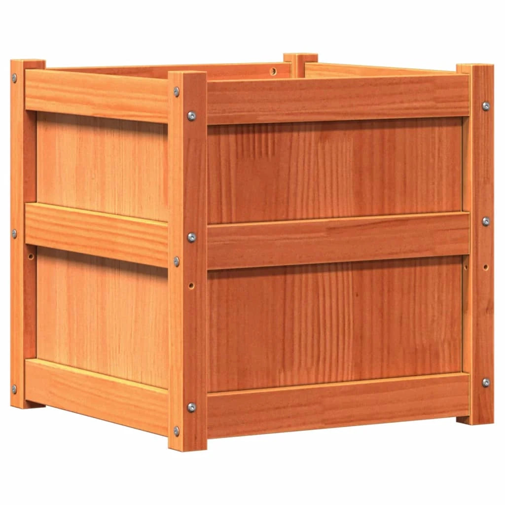 Fioriera aiuola rialzata fioriera aiuola giardino terrazza set da 2 cerata legno massello di pino marrone 02_0039064