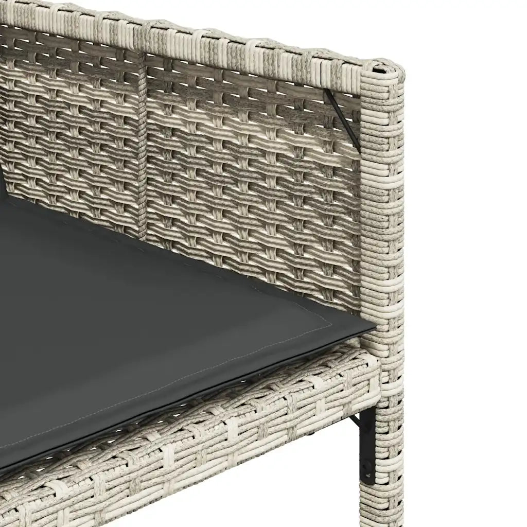 Set Pranzo da Giardino 5pz con Cuscini Grigio Chiaro Polyrattan 3211259