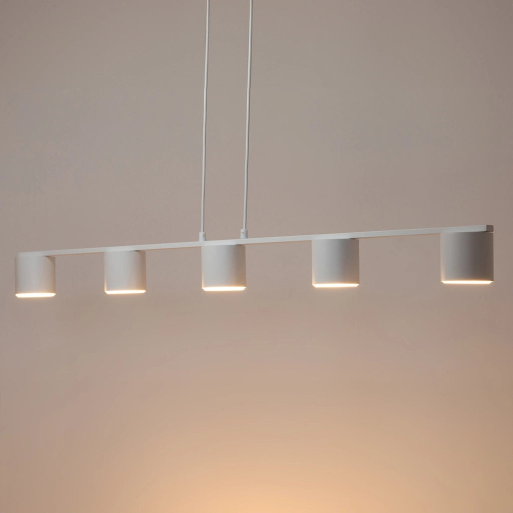 Lampada sospesa Mila bianca 100cm 5 luci GX53 Sigma
