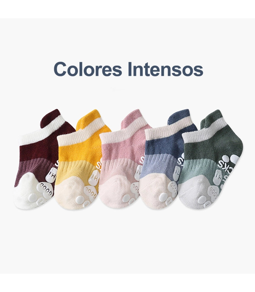 Calzini Caviglia Antiscivolo per Neonati | Colori Divertenti | 0 mesi a 5 anni