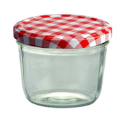 Trade Shop - Set 4 Vasetti Vasetto Barattoli Vetro 45 Ml Conserve Coperchio Avvitabile -