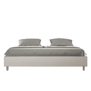 BS COM Letto con rete imbottito 180x200 similpelle tortora