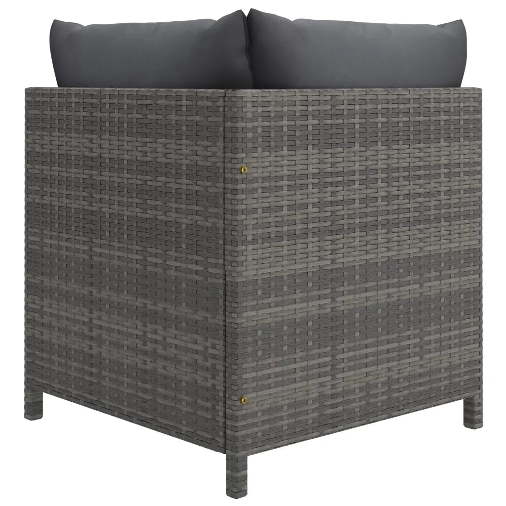 Set Divani da Giardino 12 pz con Cuscini in Polyrattan Grigio 3059776