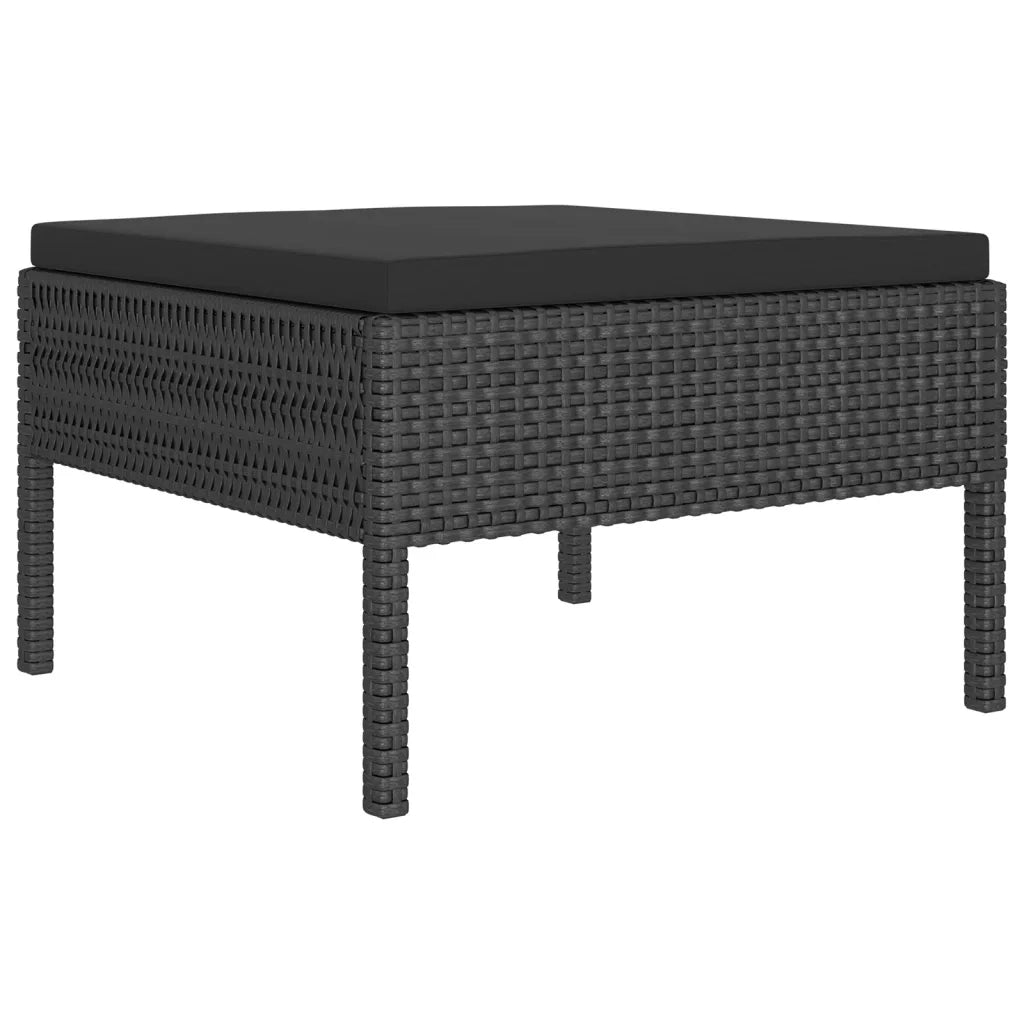 Set Divani da Giardino 9 pz con Cuscini in Polyrattan Nero 3094433