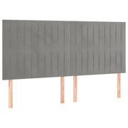 Testiera | Testata Grigio Chiaro 200x5x118/128 cm Velluto