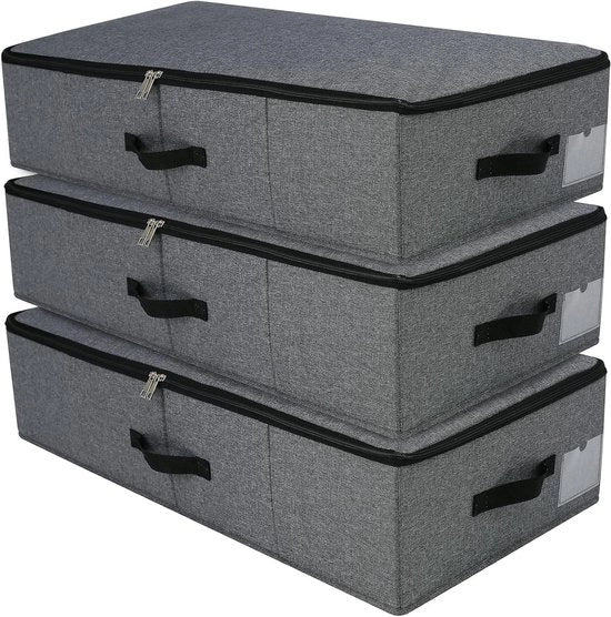 Set di contenitori per sottoletto con coperchio - set di 3 - nero-grigio