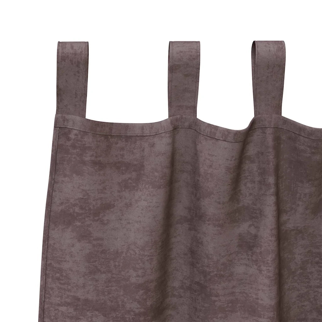 Tende in Velluto con tende 2 pz Marrone 175 x 140 cm Velluto