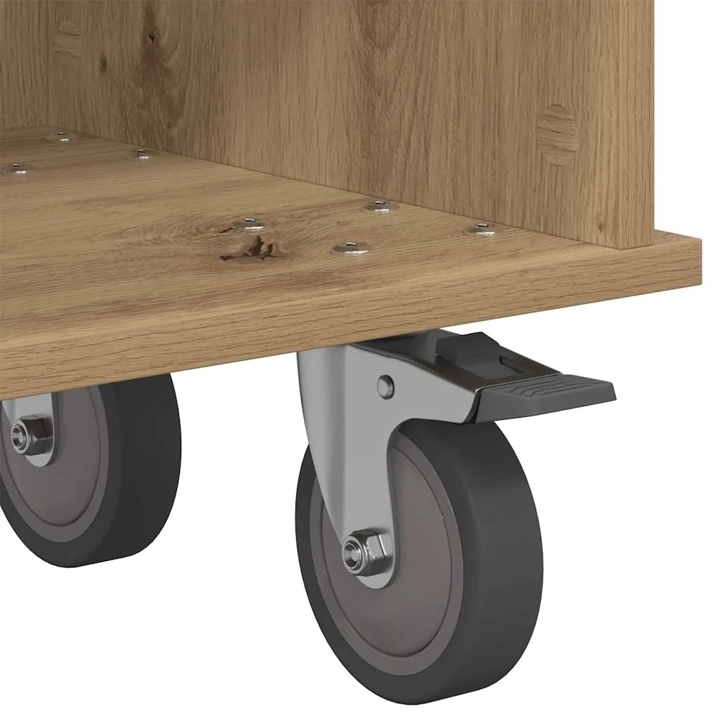 Mobile porta TV rettangolare funzionale per soggiorno 100 x 35 x 35 cm realizzato in legno di rovere composito artigianale 02_0054738