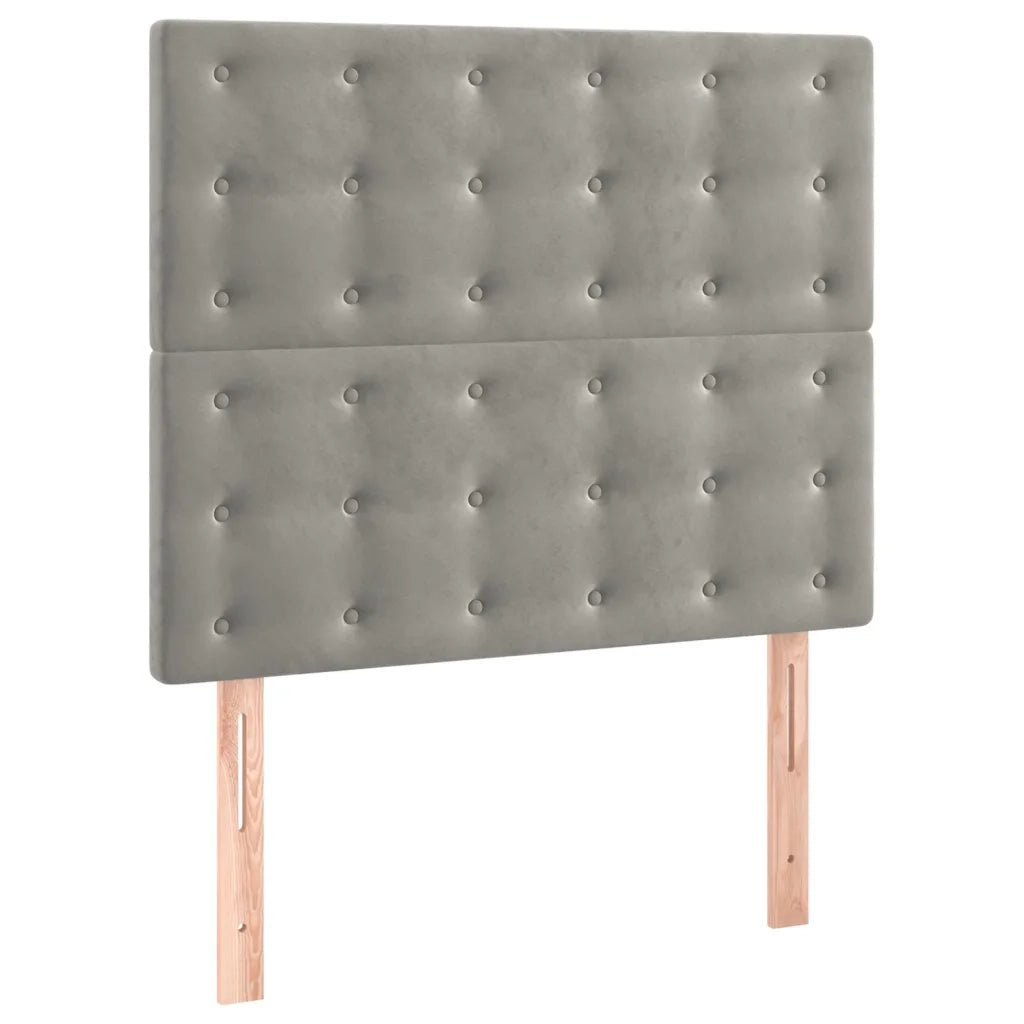 Testiera | Testata Grigio Chiaro 80x5x118/128 cm Velluto