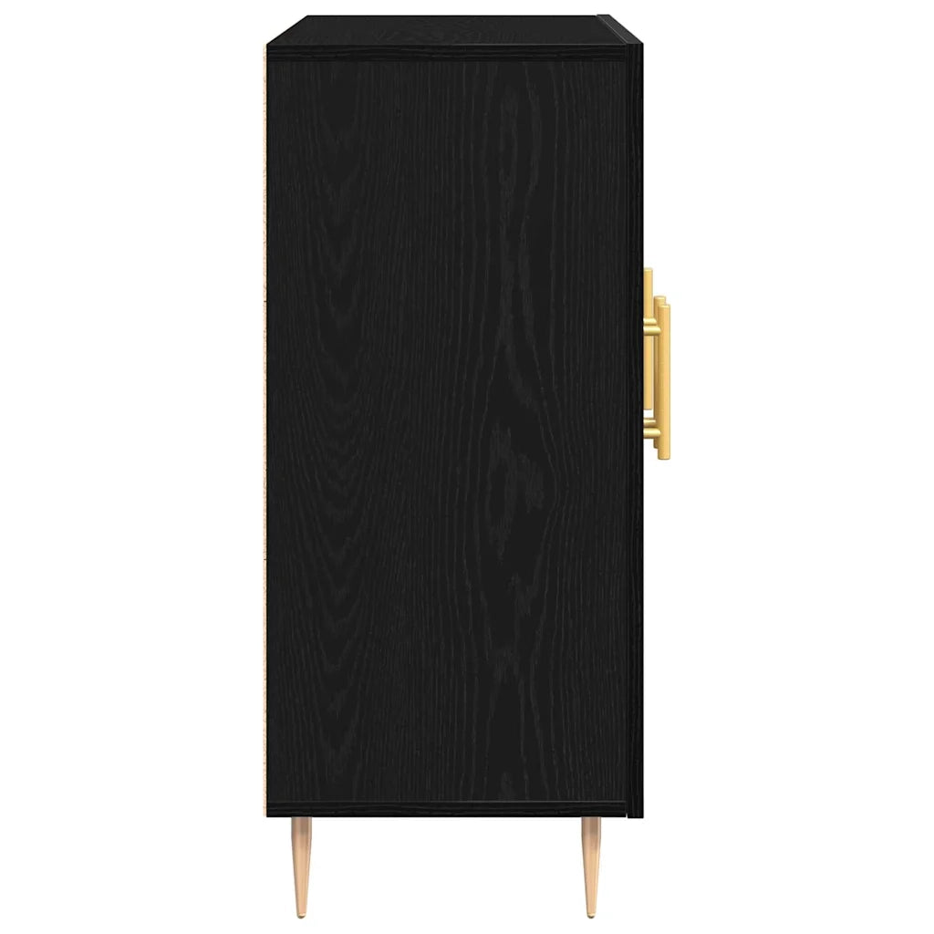 Credenza Rovere Nero 90 x 34 x 80 cm Legno multistrato 869078