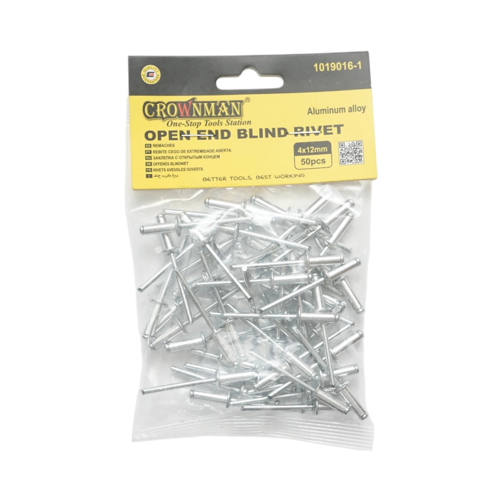 Rivetti in alluminio 4x12 mm, 50 pezzi/set Crownman