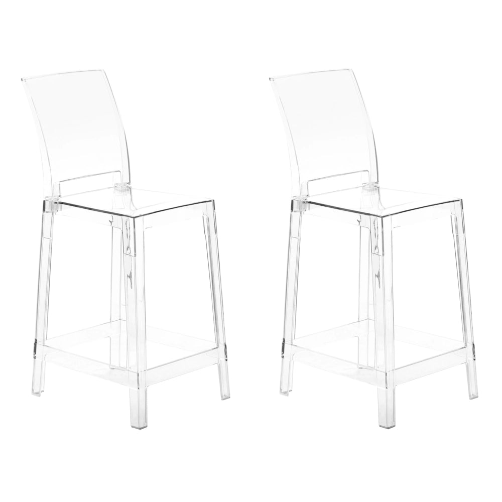 Set di 2 sgabelli da bar plastica trasparente sedie da bar sedia alta cucina moderno