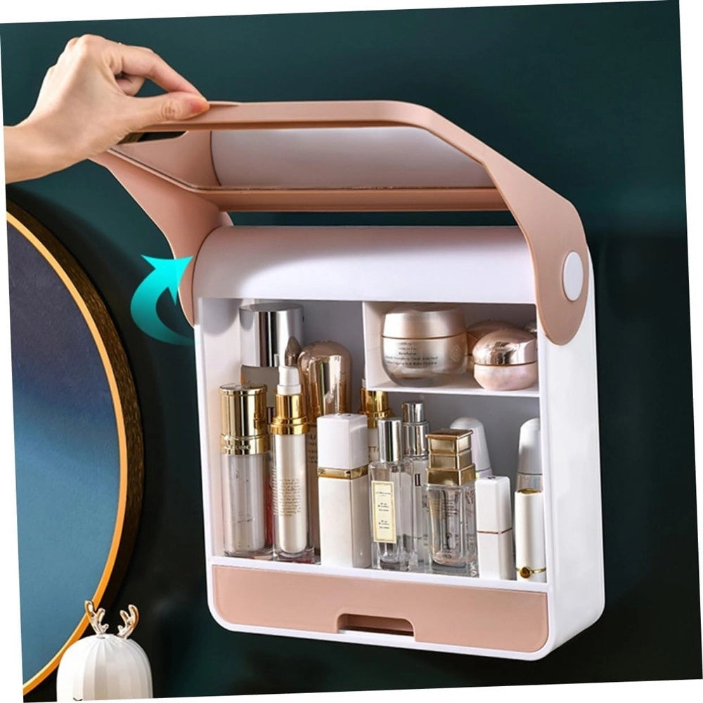 Trade Shop - Scatola Espositore Organizer Trucco Contenitore Per Cosmetici Porta Trucchi Rosa -