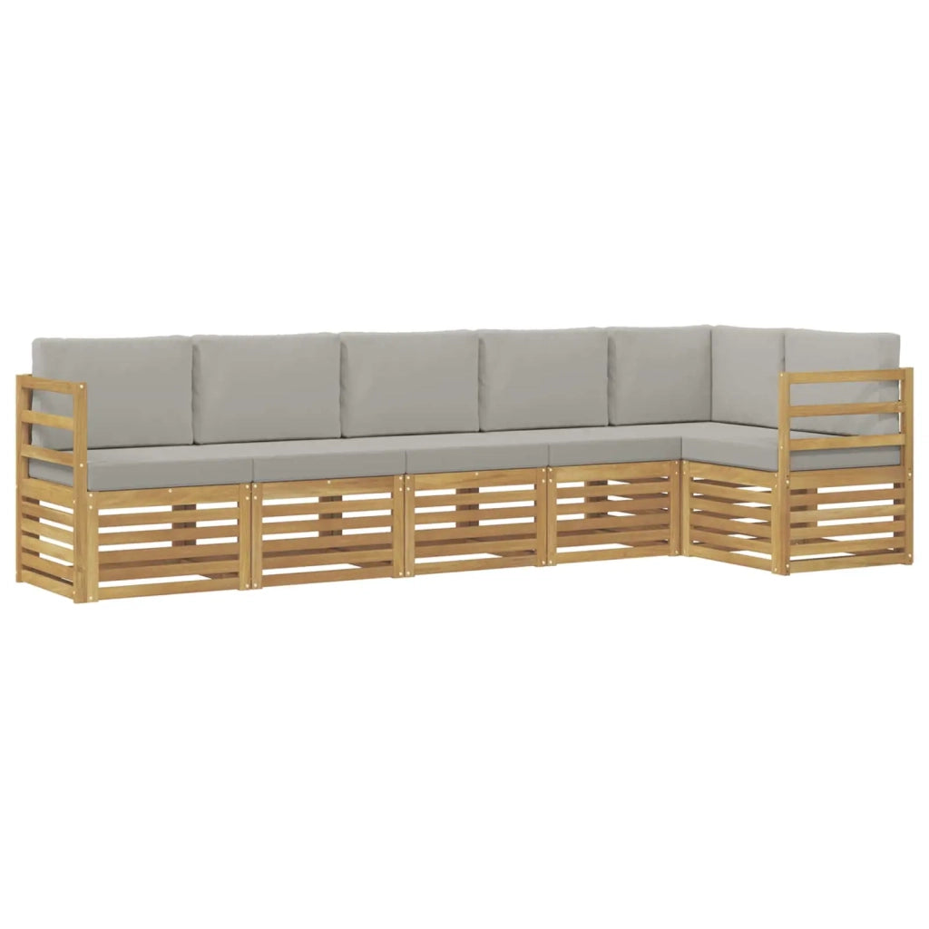 Set di divani da esterno 6 pcs Bianco e Grigio Chiaro 3391896