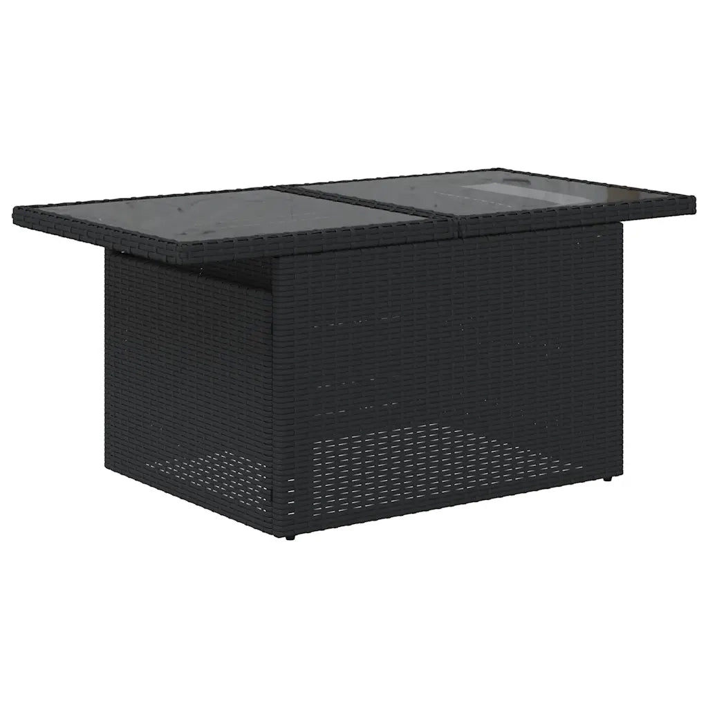 Set Divani da Giardino 9 pz con Cuscini Nero in Polyrattan 3326207