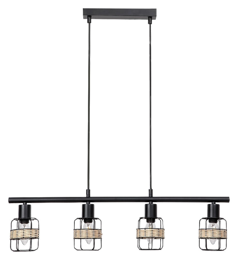 Lampada sospensione Indiana Rabalux 4xE14 nera 70cm