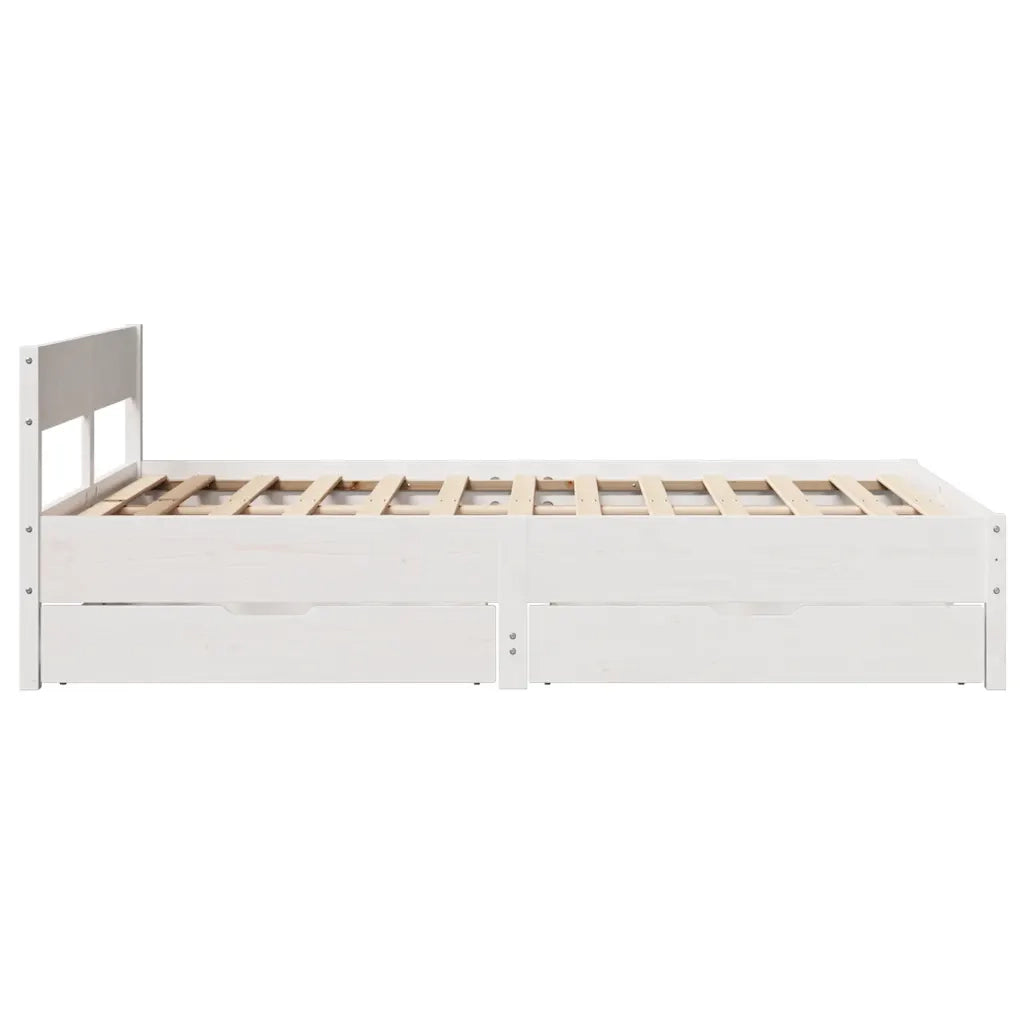 Letto senza Materasso Bianco 120x200 cm Legno Massello di Pino 3301753