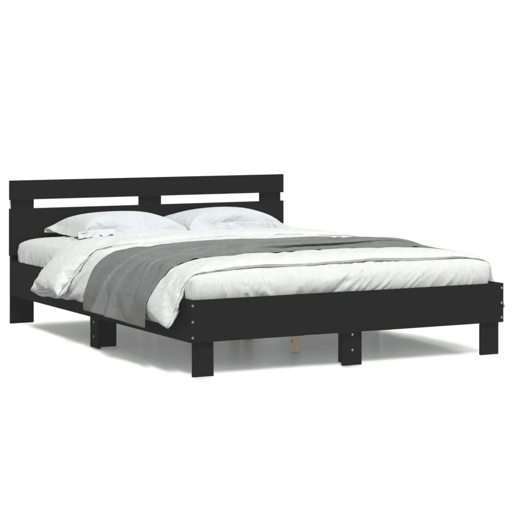 Giroletto con LED senza Materasso Nero 150x200 cm 3207540