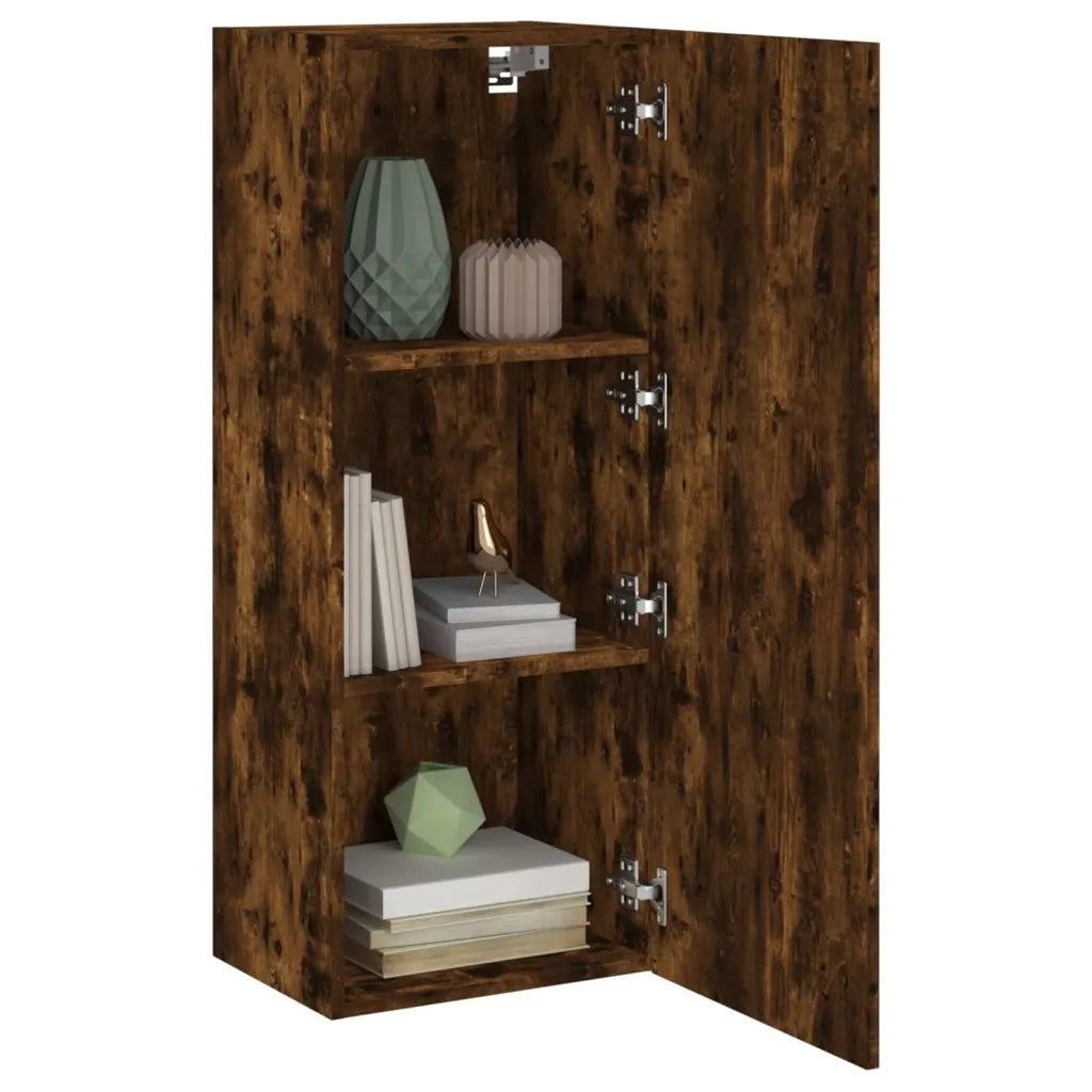 Mobile TV a Parete | Armadietto TV | Mobile Porta TV Rovere Fumo 40,5x30x102 cm Legno Multistrato