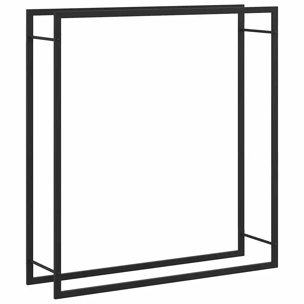 Portalegna Nero Opaco 110x28x116 cm in Acciaio 350310
