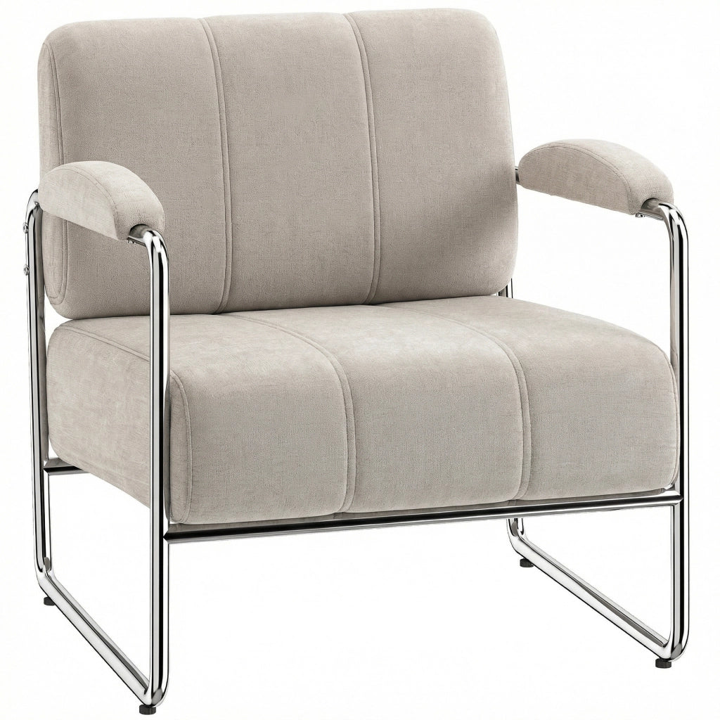 Poltrona e Poltroncina in Ciniglia Morbida ¨C Minimal ¨C Beige