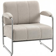 Poltrona e Poltroncina in Ciniglia Morbida ¨C Minimal ¨C Beige