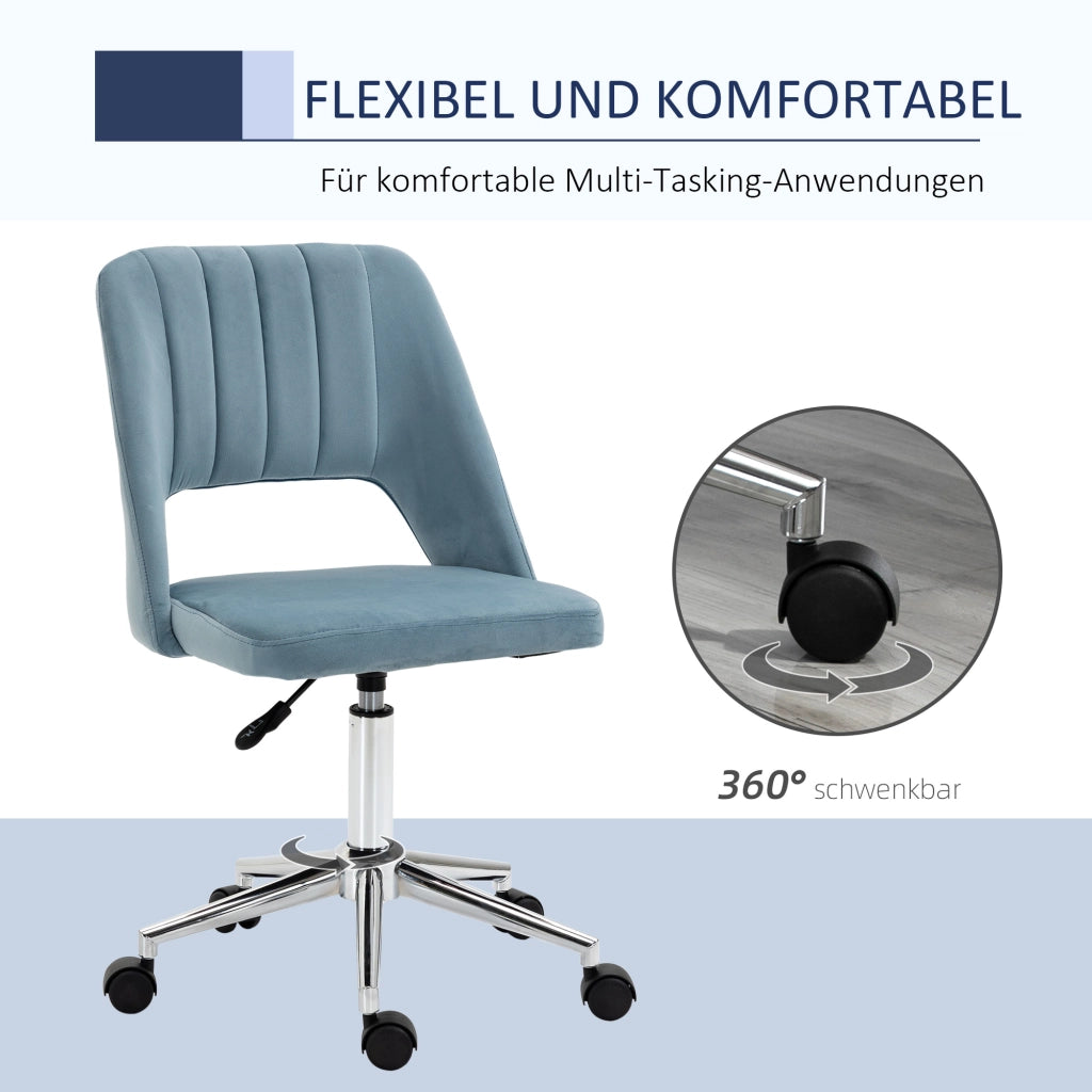 Sedia da ufficio imbottita in velluto ¨C zephmum ¨C blu