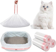 Set di 30 sacchetti per cibo per gatto in XL con cordoncino, sacchetto per ciotola per gatto, sacchetto per gatto, sacchetto per igiene per gatto auto-sterilizzante per l'asportazione facile del materiale per la ciotola per gatto - 1150 * 450 mm