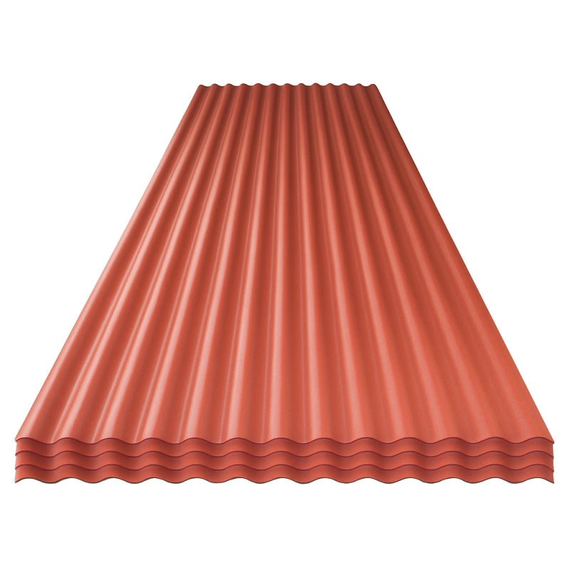StormGuard Set da 5 lastre Ondulate in PVC – 90x200 cm Rosso – Copertura Tetto Impermeabile – Tetti di Verande, Carport
