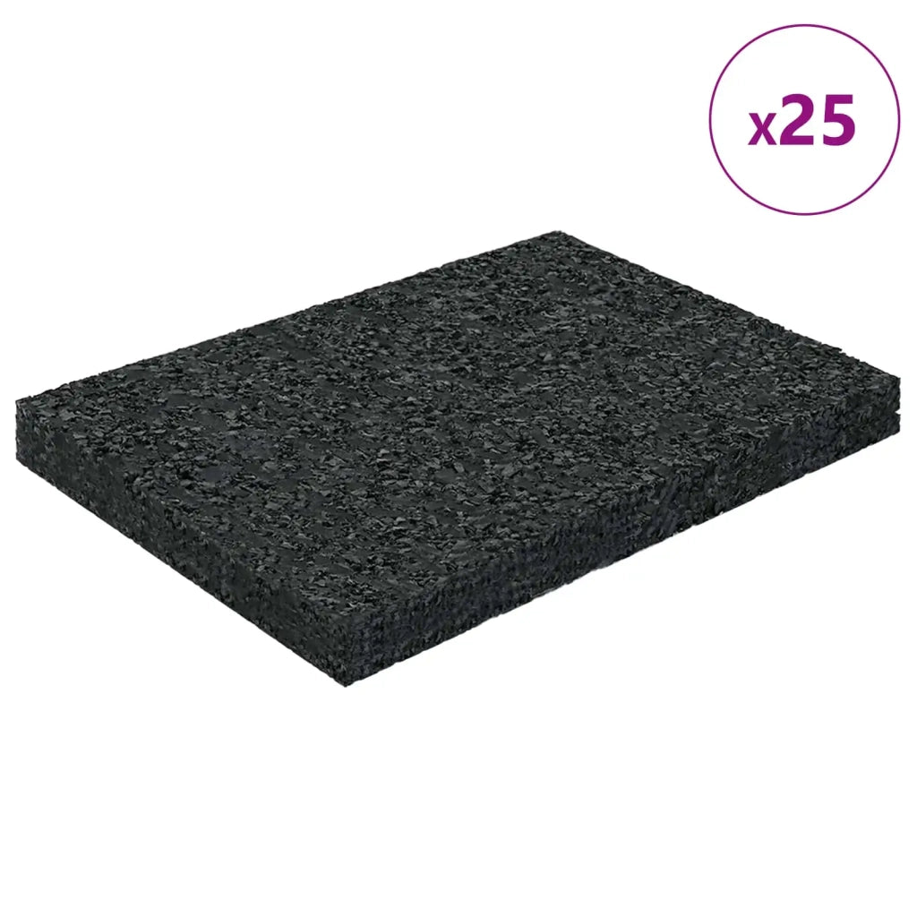 Pad per patio in granuli di gomma Nero 6 x 9 x 0,8 cm Gomma 42027227