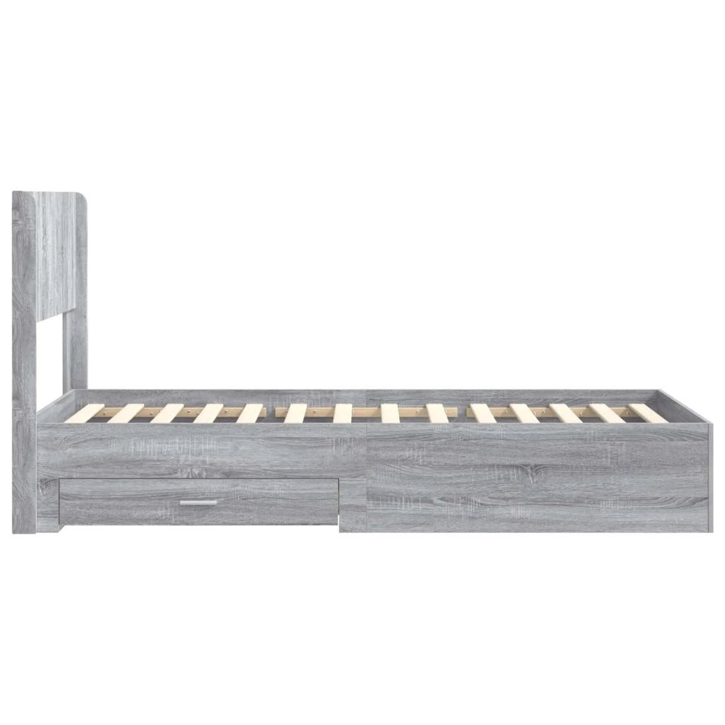 Struttura del letto con stoccaggio e testata Sonoma grigio 3414528