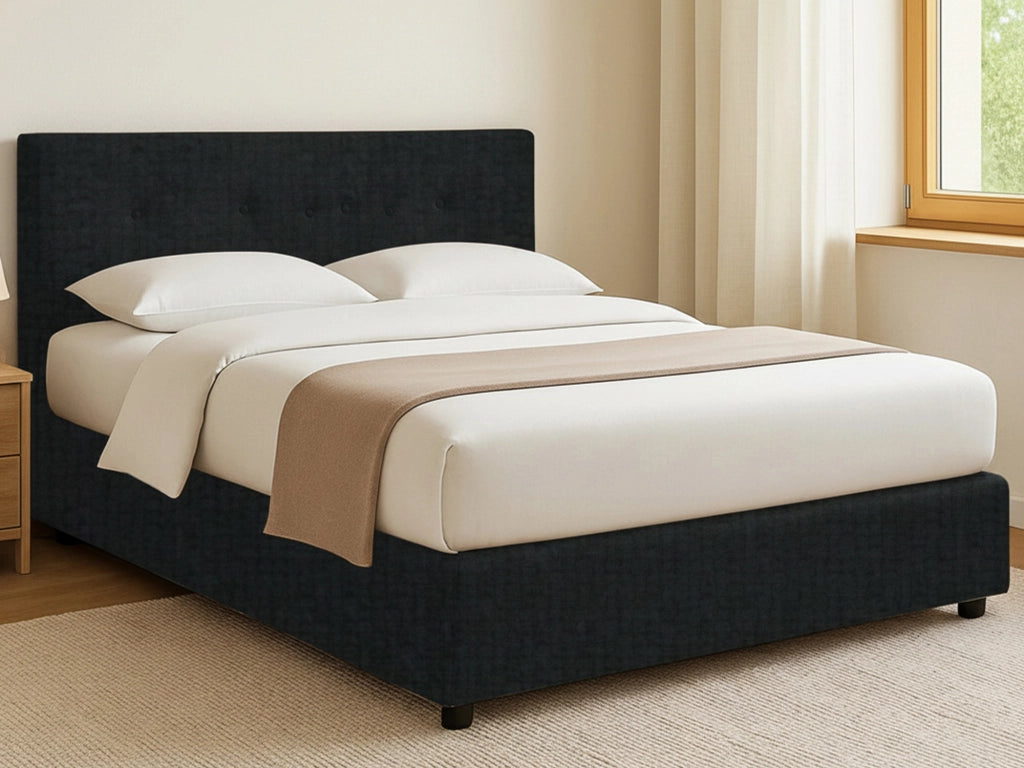 Luton, Letto Piazza e Mezza Sfoderabile Made in Italy, Grigio Scuro