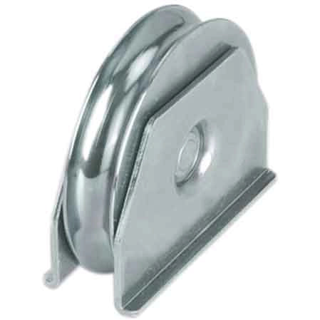 RUOTA CON SUPPORTO LATERALE PER CANCELLI GOLA TONDA 100 mm