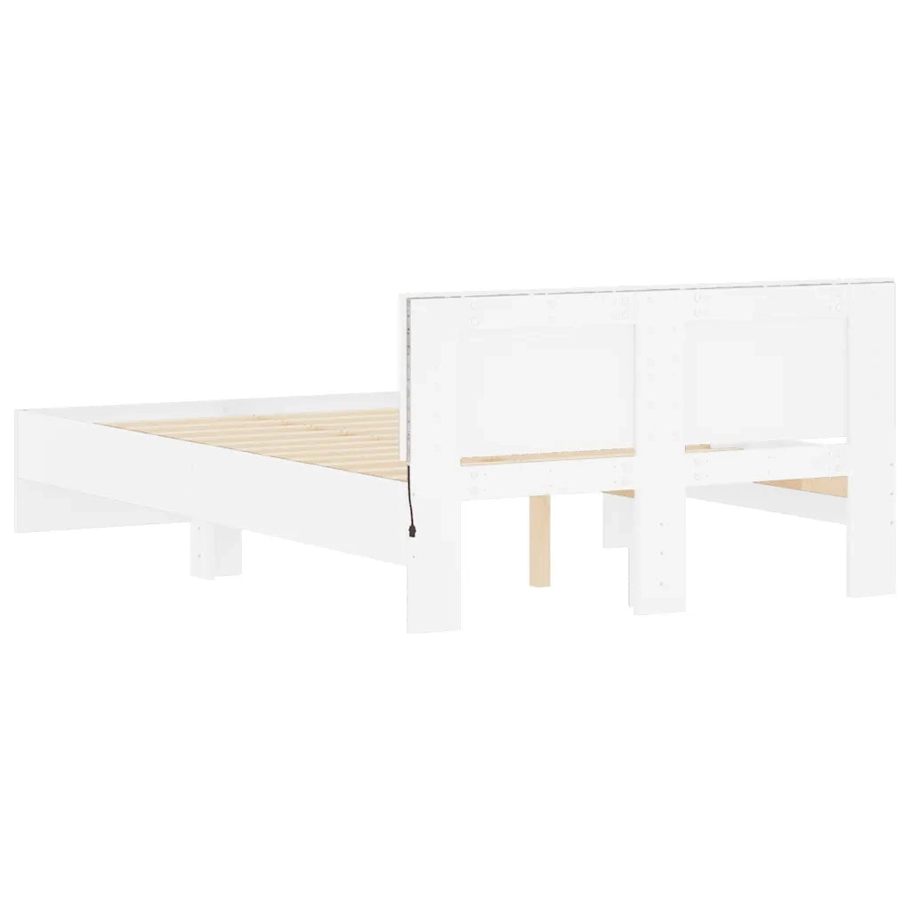 Giroletto con Testiera e LED Bianco 140x190 cm 3207623