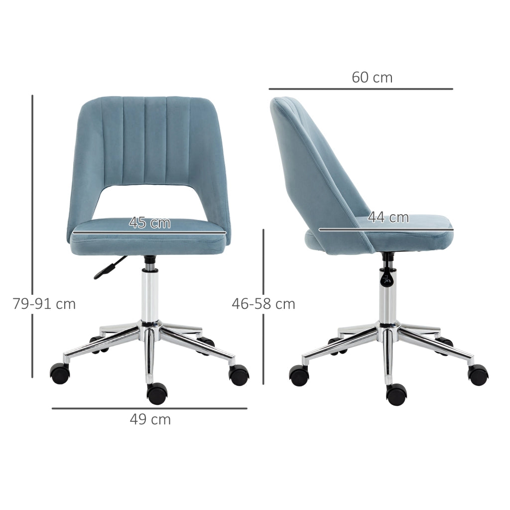 Sedia da ufficio imbottita in velluto ¨C zephmum ¨C blu