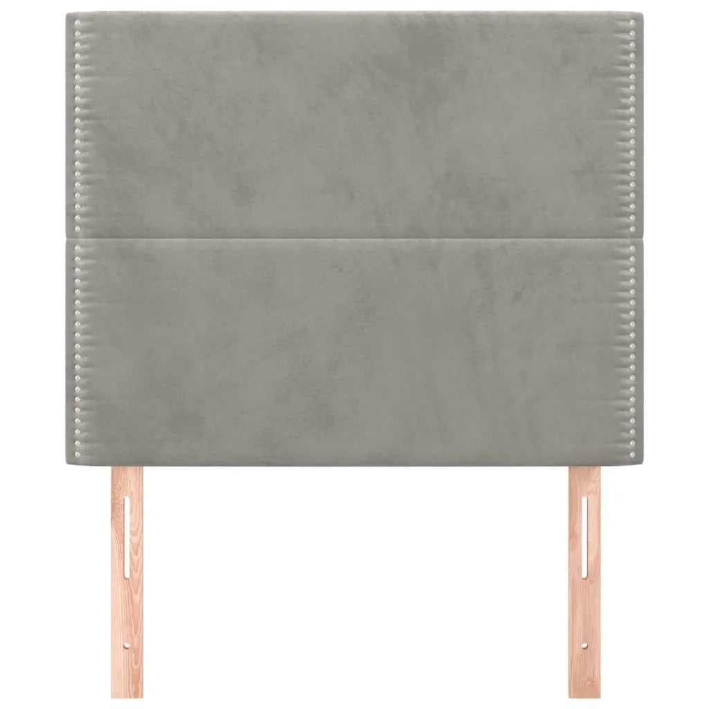 Testiera | Testata Grigio Chiaro 100x5x118/128 cm Velluto