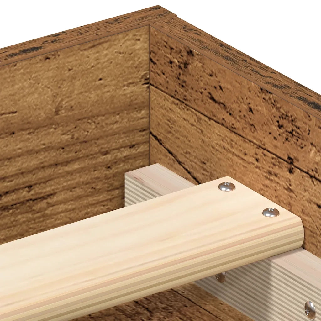 Letto matrimoniale | Letto per adulti | Giroletto senza Materasso Legno Antico 135x190cm in Truciolato