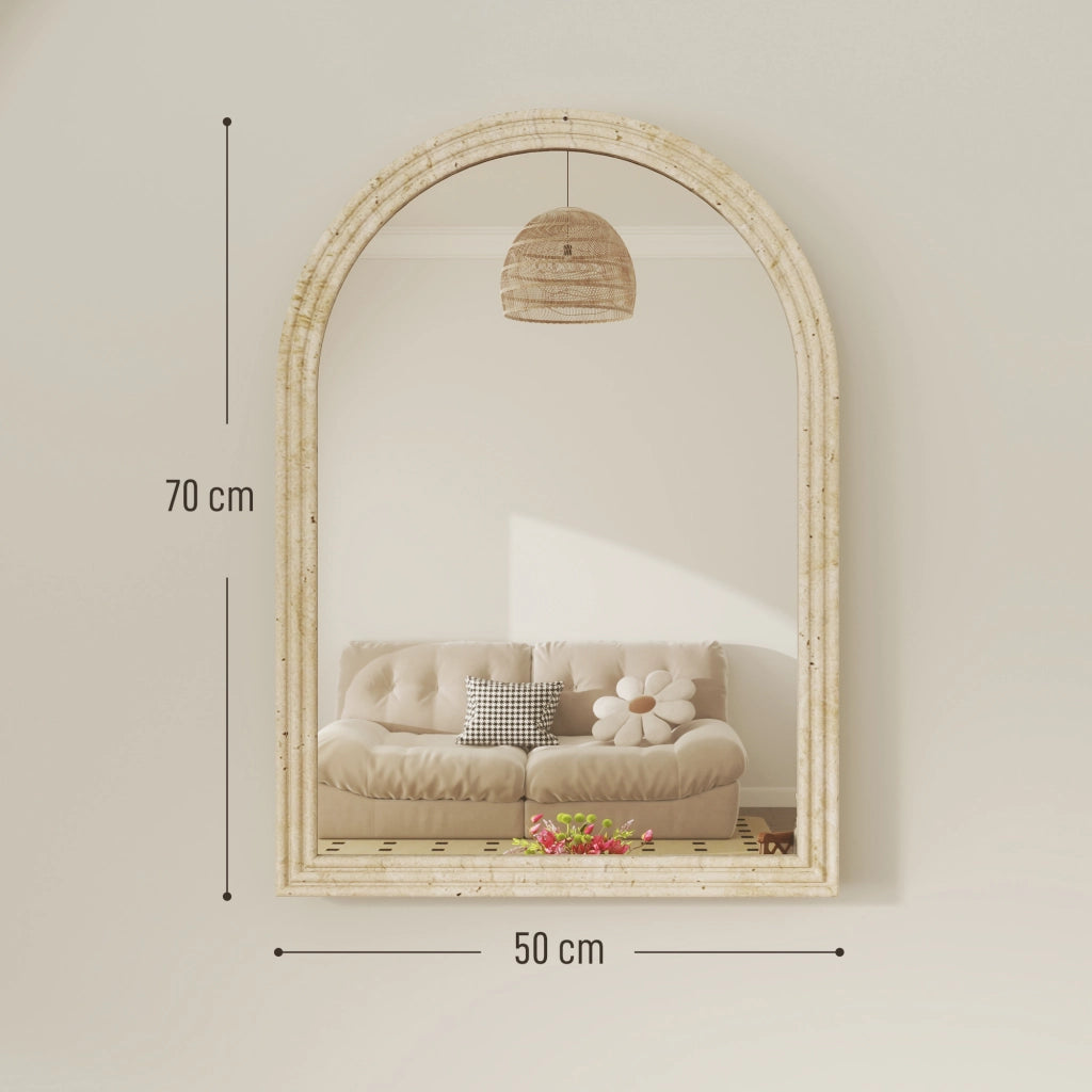 Specchio da Parete con Ganci ¨C Minimal ¨C Beige 50x2x70 cm